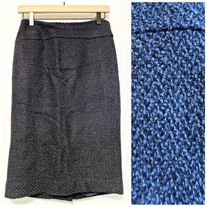 Navy Wool Pencil Skirt